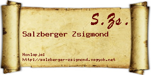 Salzberger Zsigmond névjegykártya